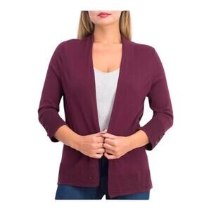 EVOLUTION by Cyrus Myna NWOT Women’s 3 Button Sleeve Cardigan Burgundy Small